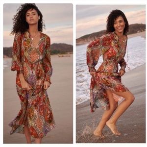 NWT FARM RIO X ANTHROPOLOGIE MIDI MAXI MULTI COLOR DRESS XS